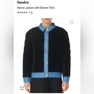 Sandro velvet and denim jacket